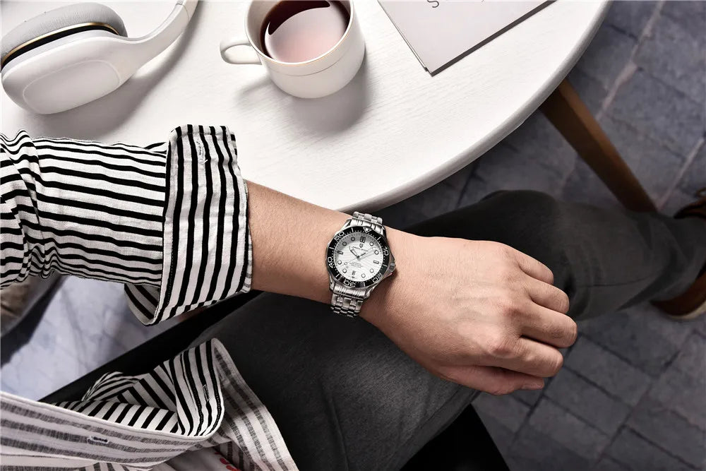 PAGANI DESIGN 2026 New V2 Waves 200M Taucheruhr für Herren, modische Luxus-Automatikuhr mit AR-Saphirglas, Herren-Armbanduhr