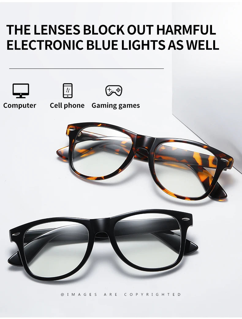Women Photochromic Glasses Blue Light Blocking Lenses Men Prescription Reading Myopia Eyewear Anti Fatigue PC Eyeglasses Frame