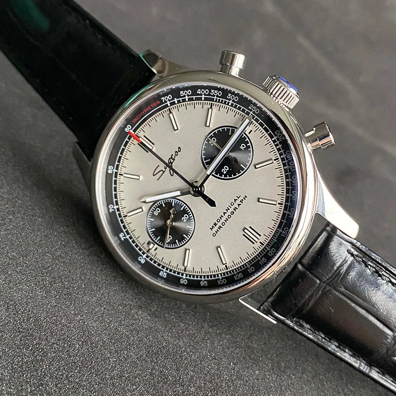 Limitovaná edícia oficiálnych pilotných mechanických hodiniek s chronografom ST19, originálne vojenské pánske náramkové hodinky s priemerom 40 mm, mechanické hodinky typu „Panda“