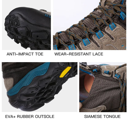 HUMTTO New Hiking Shoes Men's Waterproof Outdoor Sneakers for Men Leather Women Walking Climbing Trekking Sport Man Boots Woman