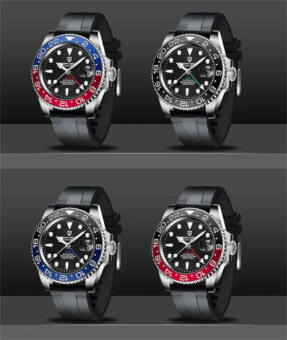 2026 Nuevo reloj mecánico de lujo para hombre PAGANI DESIGN, acero inoxidable, GMT, marca líder, cristal de zafiro, reloj para hombre