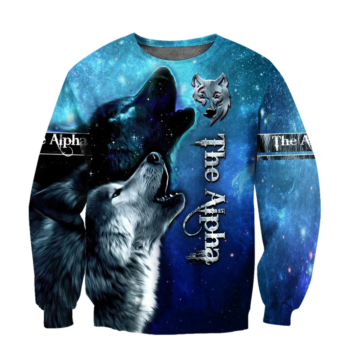 Sweatshirt com Capuz Deluxe Unissexo Beautiful The Wolf, Céu Estrelado 3D, Estampado Integral, com Fecho, Casaco Casual de Treino DW0327