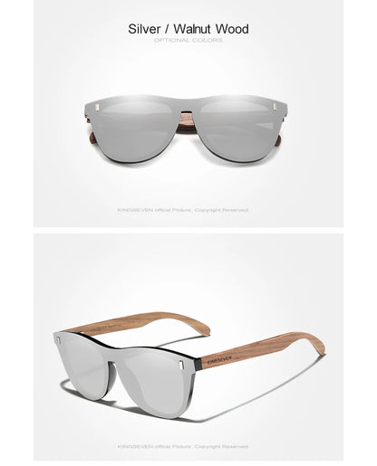 KINGSEVEN Exclusive Design Vintage Men's Glasses Walnut Wooden Sunglasses UV400 Protection Fashion Square Sun glasses Women 5510