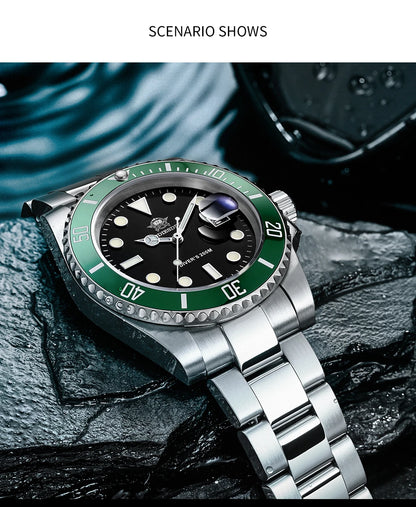 ADDIESDIVE Luxury Men's Watch Ceramic bezel BGW9 Super Bright Luminous Leisure Quartz Watch 200m Waterproof Outdoor Sports Watch