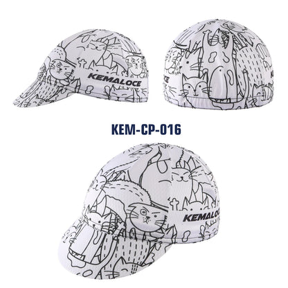 KEMALOCE Men Cycling Cap Anti-UV Summer Elastic Quick Dry Bike Cap 2023 White/Black/Blue Mesh Outdoor Breathable Cycling Hat