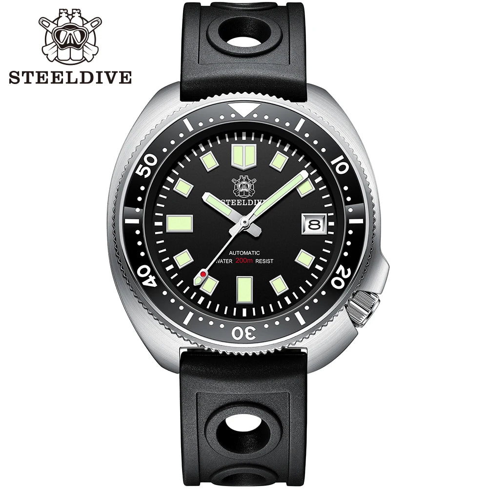 STEELDIVE SD1970 Automatic Mechanical Diver Watch Captain Willard NH35 Watches TURTLE Homage Water Resistant 200M Dive Watch Men