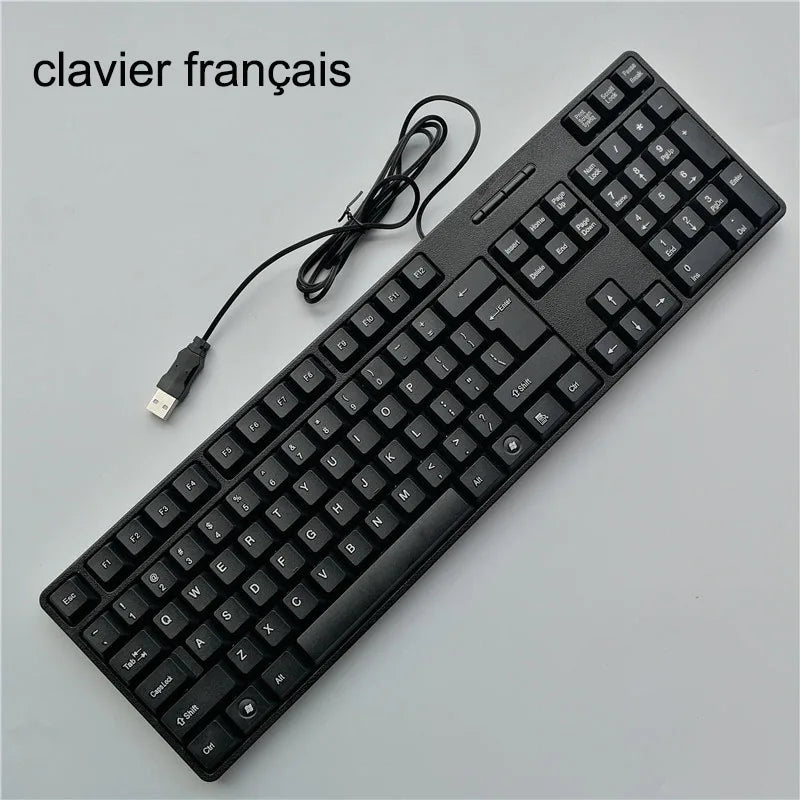 Spanish French Russian Arabic Letter Keycaps Keyboard Gaming Keyboard USB Wired 104 Keys for Computer