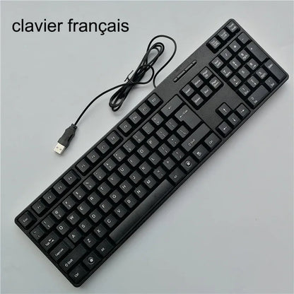 Spanish French Russian Arabic Letter Keycaps Keyboard Gaming Keyboard USB Wired 104 Keys for Computer
