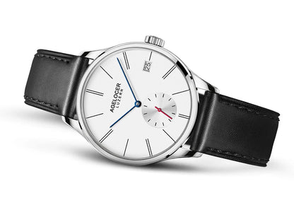 AGELOCER Original Budapest Watch Lady Leather Watch Strap Simple Big Calendar Automatic Mechanical Watch Birthday Gift for Women