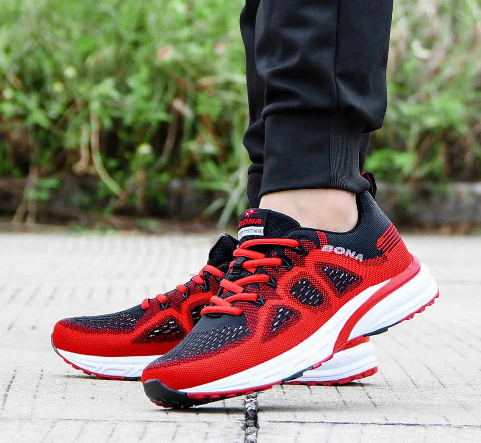 BONA Sneakers for Men, Sport Mesh Trainers, Lightweight Running Shoes for Women, Outdoor Athletic Shoes for Men