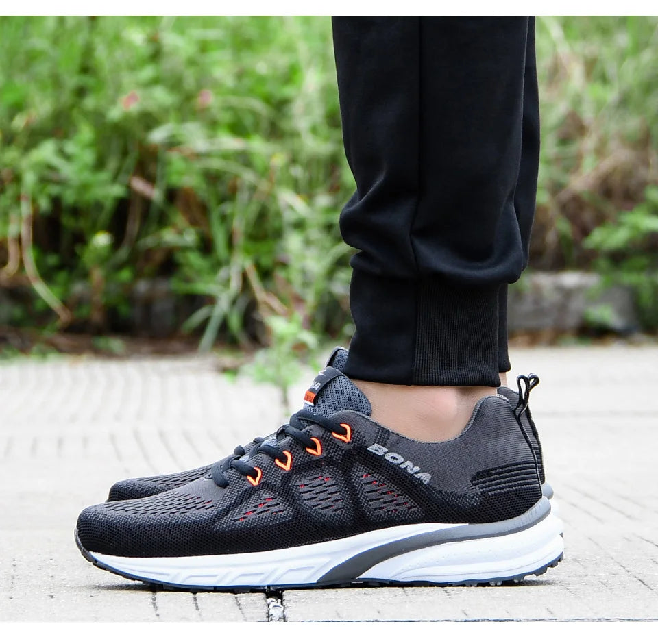 BONA Sneakers for Men, Sport Mesh Trainers, Lightweight Running Shoes for Women, Outdoor Athletic Shoes for Men