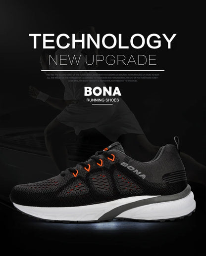 BONA Sneakers for Men, Sport Mesh Trainers, Lightweight Running Shoes for Women, Outdoor Athletic Shoes for Men