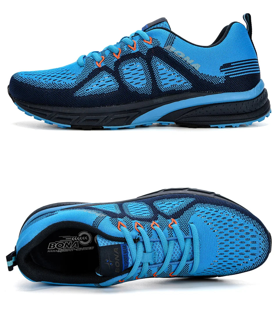 BONA Sneakers for Men, Sport Mesh Trainers, Lightweight Running Shoes for Women, Outdoor Athletic Shoes for Men