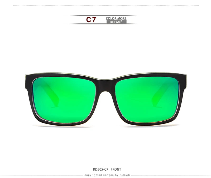 KDEAM Revamp Of Sport Men Sunglasses Polarized Shockingly Colors Sun Glasses Outdoor Driving Photochromic Sunglass With Box