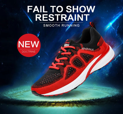BONA Sneakers for Men, Sport Mesh Trainers, Lightweight Running Shoes for Women, Outdoor Athletic Shoes for Men