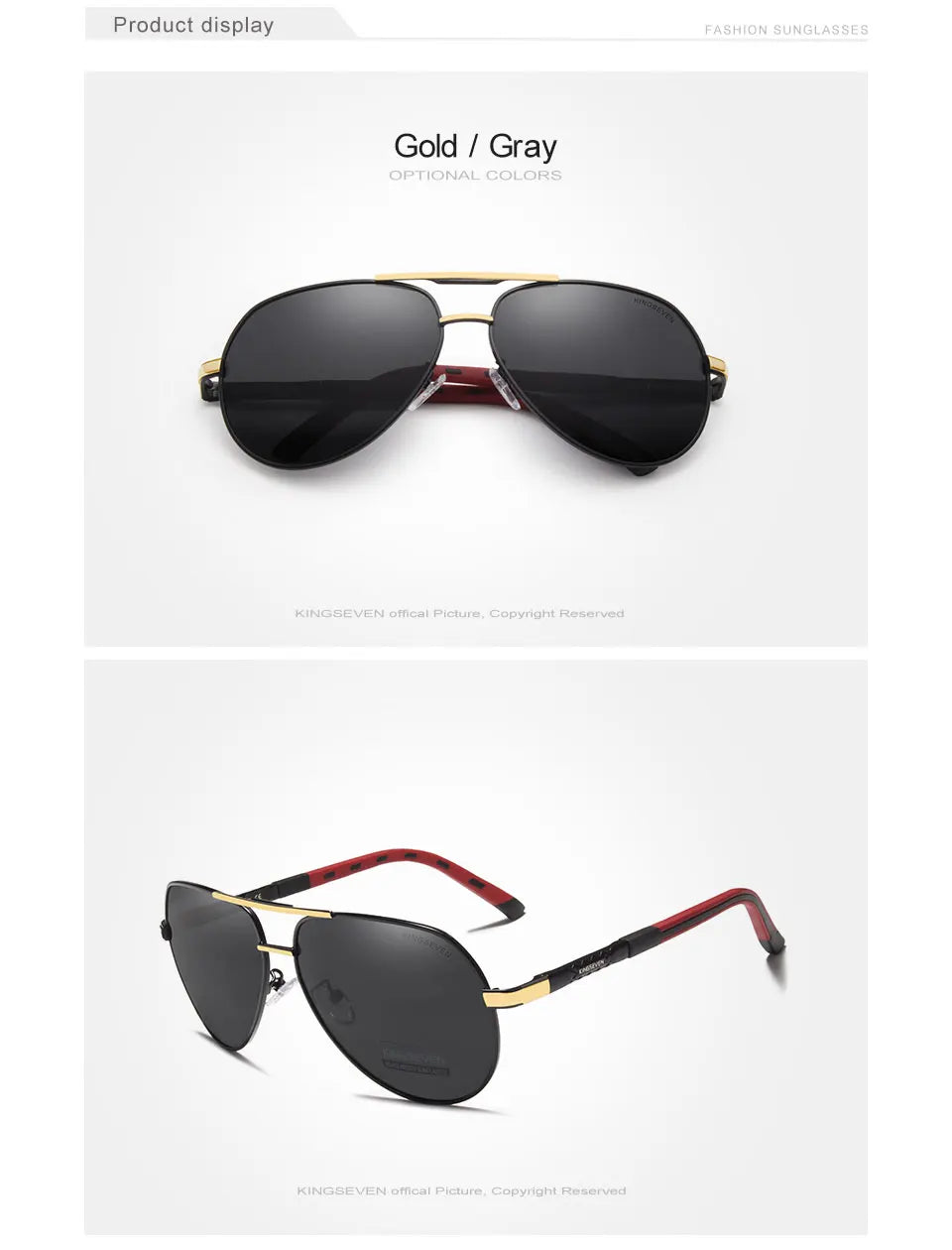 KINGSEVEN Brand Men Sunglasses Pilot Polarized UV400 Lens Aluminum Frame Driving Glasses Women Causal Eyewear