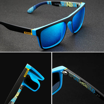 KDEAM Polarized Designer Square Sunglasses Men or Women Elastic Paint Frame Mirror Sun Glasses 17 Colors Available