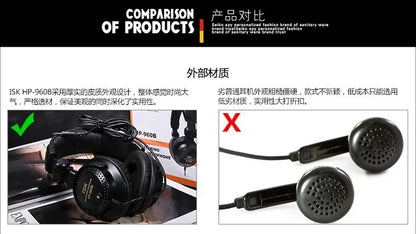 New ISK HP-960B headband headphone auriculares studio monitor dynamic stereo DJ headphones HD headset noise isolating earphone