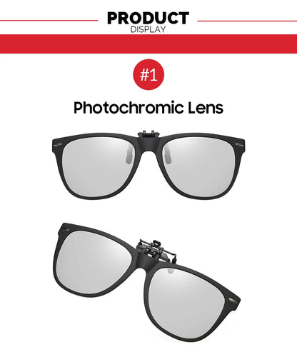 VIVIBEE Men Photochromic Polarized Lens Flip Up Clip on Sunglasses Women Driving Sun Glasses with Clips 2026 Trending Product