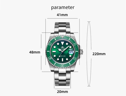 ADDIESDIVE Luxury Men's Watch Ceramic bezel BGW9 Super Bright Luminous Leisure Quartz Watch 200m Waterproof Outdoor Sports Watch