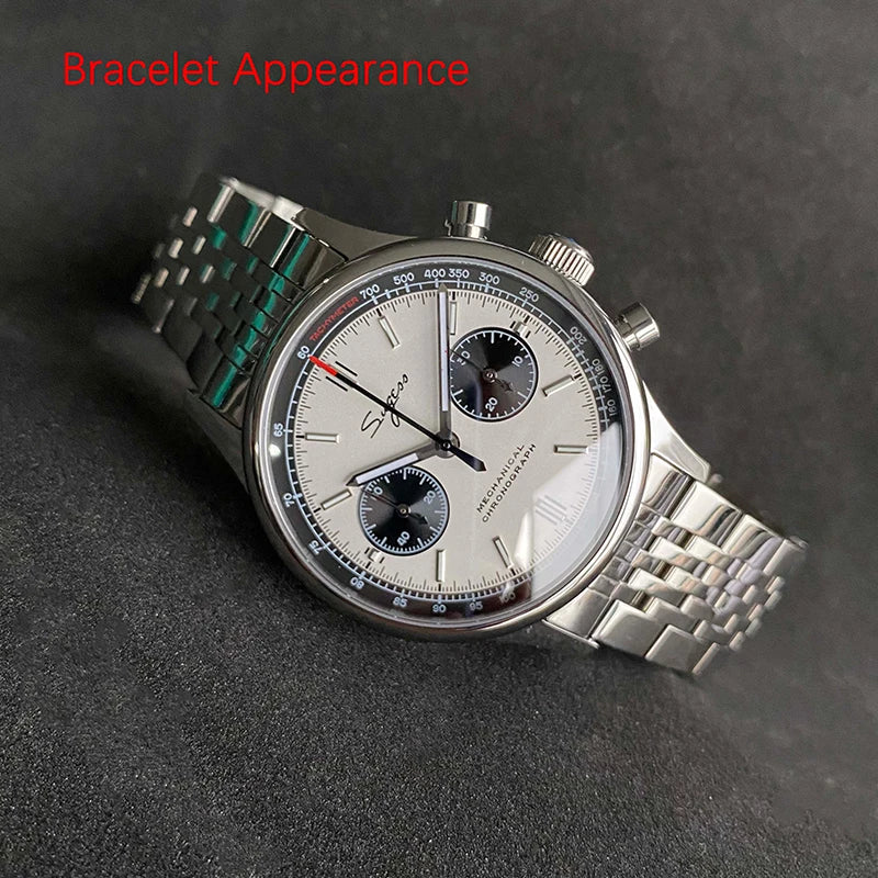 Limitovaná edícia oficiálnych pilotných mechanických hodiniek s chronografom ST19, originálne vojenské pánske náramkové hodinky s priemerom 40 mm, mechanické hodinky typu „Panda“