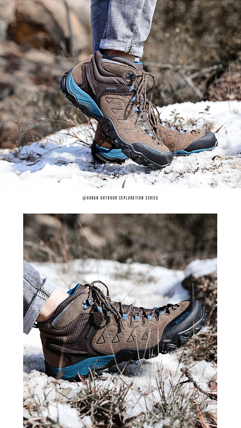 HUMTTO New Hiking Shoes Men's Waterproof Outdoor Sneakers for Men Leather Women Walking Climbing Trekking Sport Man Boots Woman