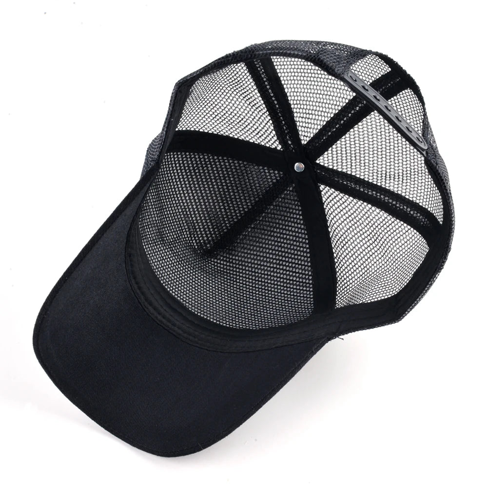 Męska czapka baseballowa z haftowaną naszywką z czaszką, czapka typu snapback w stylu hip-hopowym, czapka typu trucker dla kobiet, czapka na cztery pory roku, czapka outdoorowa z oddychającym daszkiem, czapki w kolorze kości