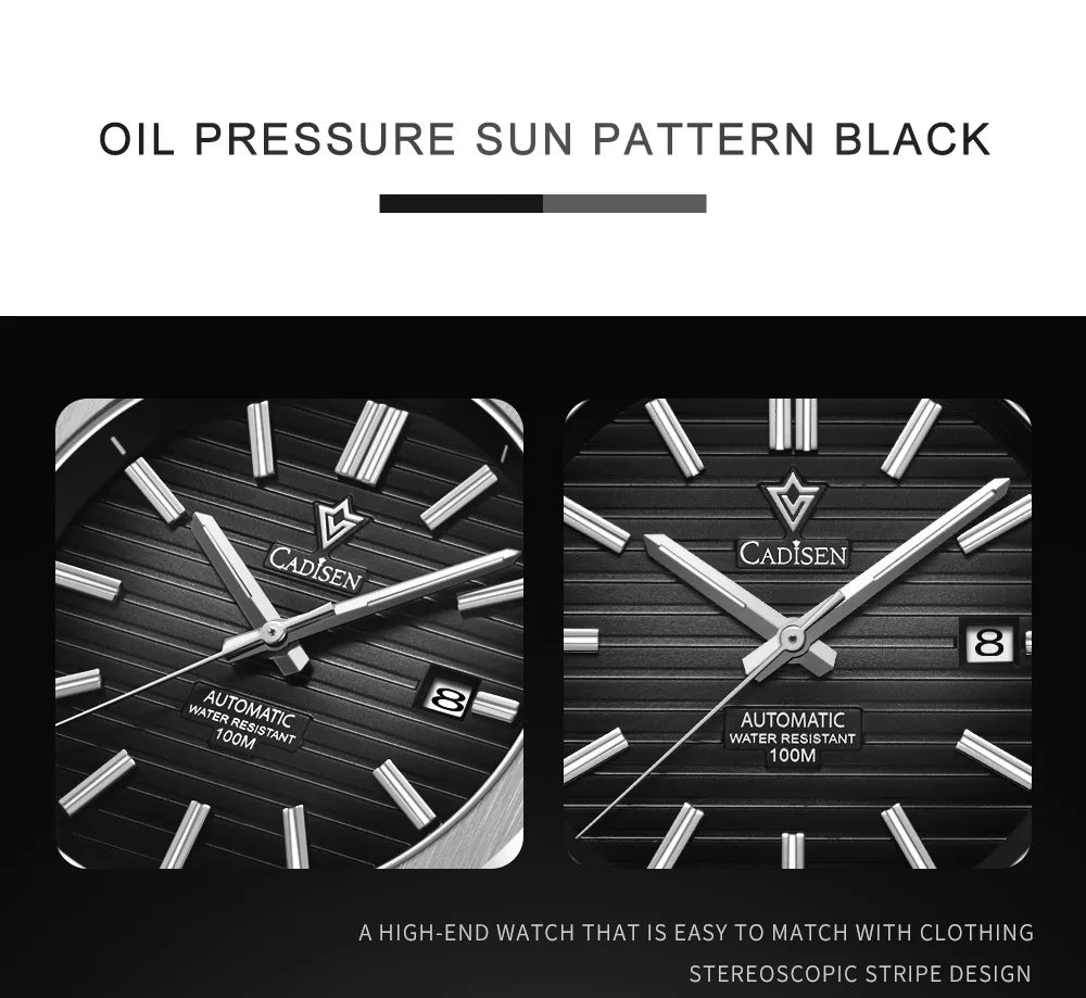 CADISEN Watch for Men Luxury Automatic Men Miyota 8215 Movement Sapphire Crystal 42mm Dial 100m Waterproof  Wristwatches C8200