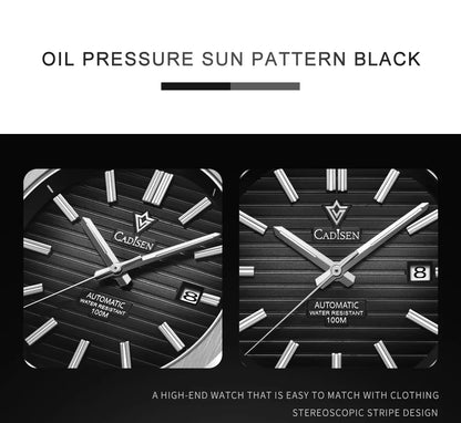 CADISEN Watch for Men Luxury Automatic Men Miyota 8215 Movement Sapphire Crystal 42mm Dial 100m Waterproof  Wristwatches C8200