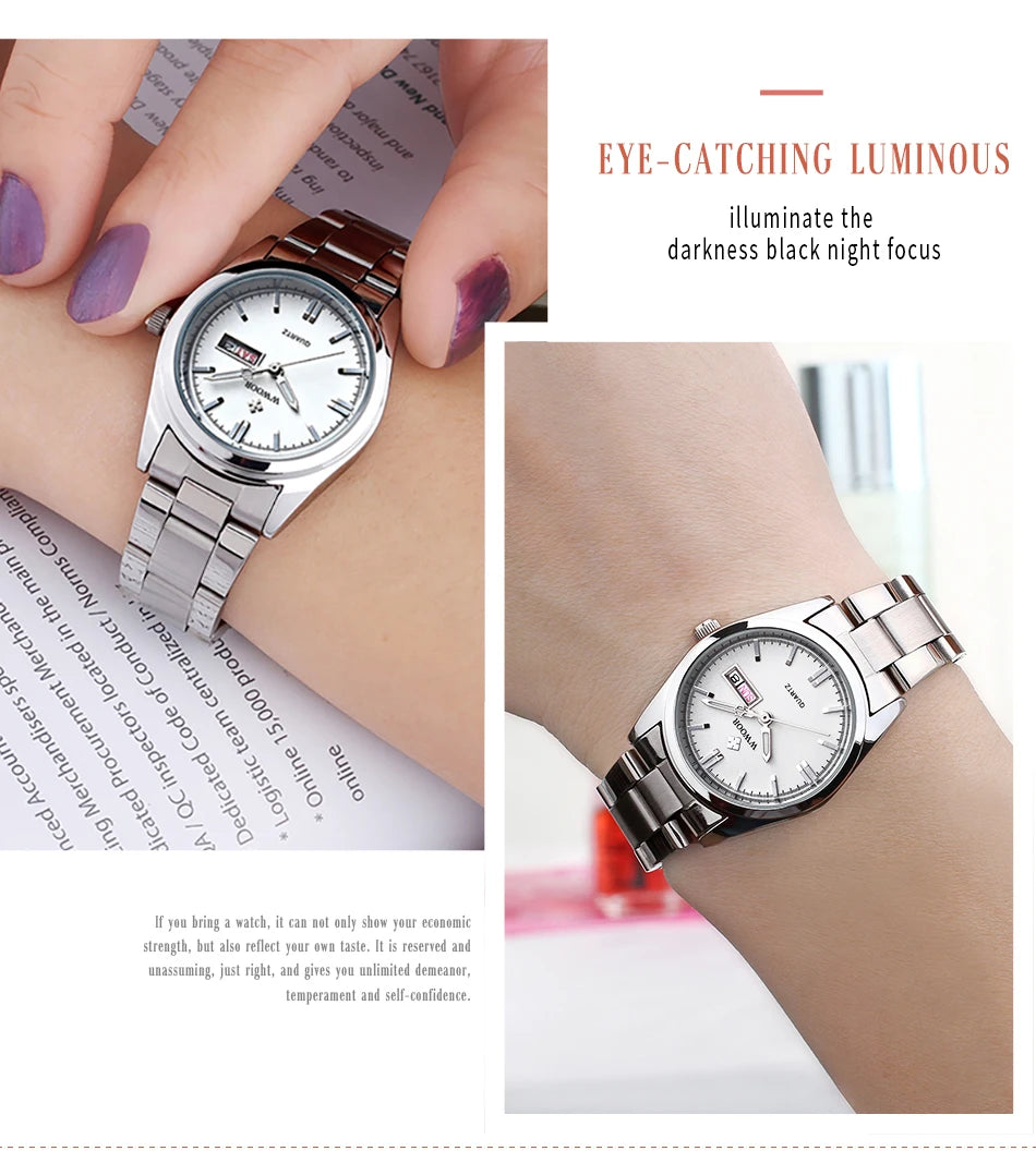 Montre Femme 2024 WWOOR Fashion Ladies Watches Waterproof Quartz Silver Clock Women Automatic Date Dress Wrist Watch Reloj Mujer