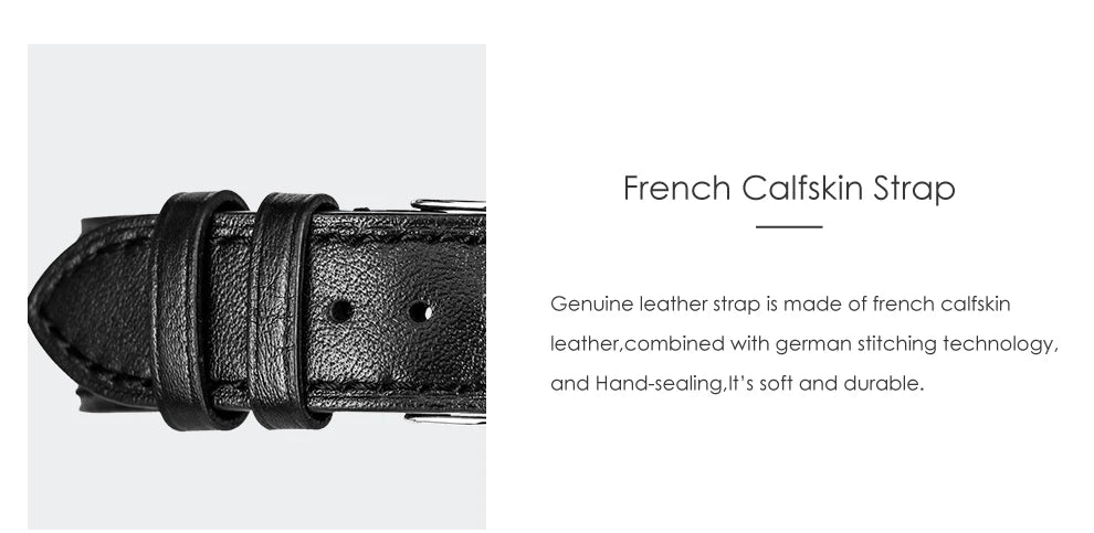AGELOCER Original Budapest Watch Lady Leather Watch Strap Simple Big Calendar Automatic Mechanical Watch Birthday Gift for Women
