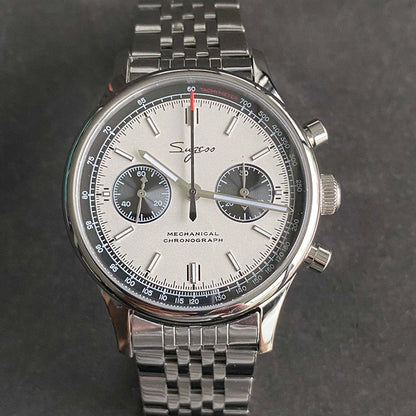Limitovaná edícia oficiálnych pilotných mechanických hodiniek s chronografom ST19, originálne vojenské pánske náramkové hodinky s priemerom 40 mm, mechanické hodinky typu „Panda“