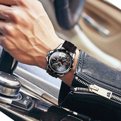 Orologio automatico da uomo WINNER – Modello meccanico scheletrato, lancette luminescenti, cinturino in gomma, stile sportivo e lussuoso, ideale per le attività all’aria aperta