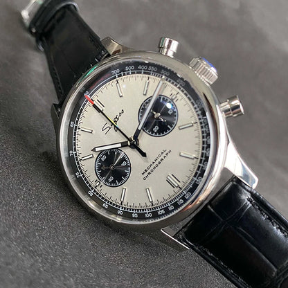 Limitovaná edícia oficiálnych pilotných mechanických hodiniek s chronografom ST19, originálne vojenské pánske náramkové hodinky s priemerom 40 mm, mechanické hodinky typu „Panda“