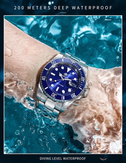 ADDIESDIVE Luxury Men's Watch Ceramic bezel BGW9 Super Bright Luminous Leisure Quartz Watch 200m Waterproof Outdoor Sports Watch