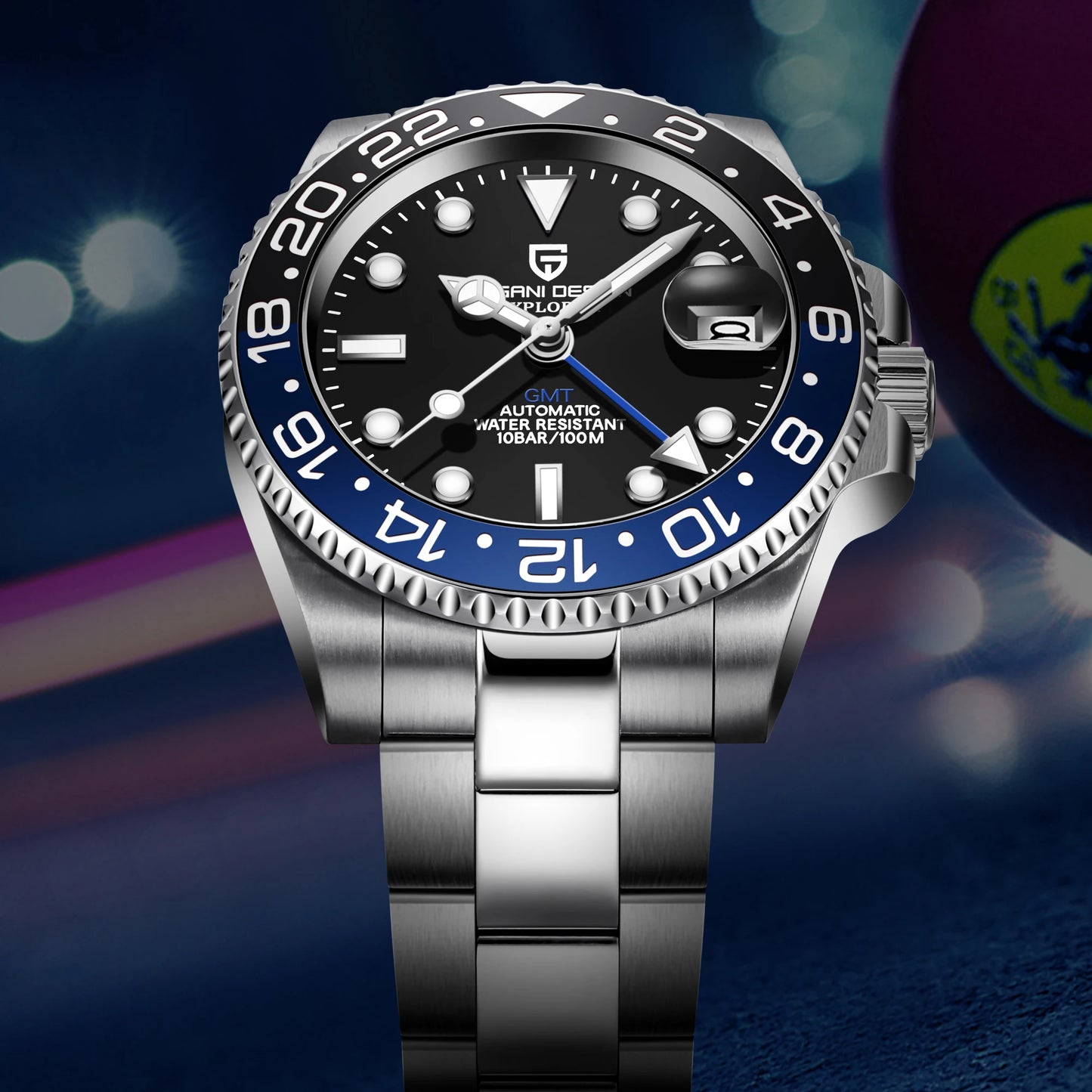 2026 Nuevo reloj mecánico de lujo para hombre PAGANI DESIGN, acero inoxidable, GMT, marca líder, cristal de zafiro, reloj para hombre