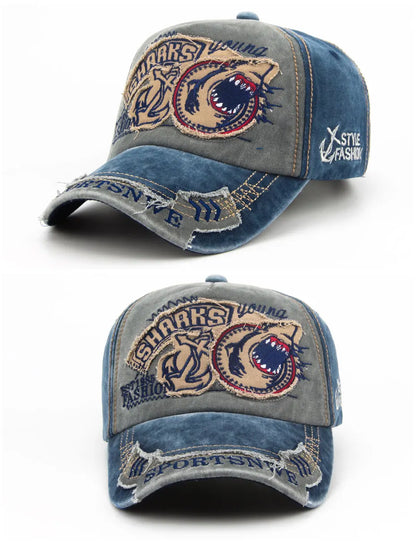 CNTANG Men Baseball Cap Cotton Fashion Shark Embroidery Casual Visor Hat For Women Snapback Brand Hip Hop Caps Unisex Gorras