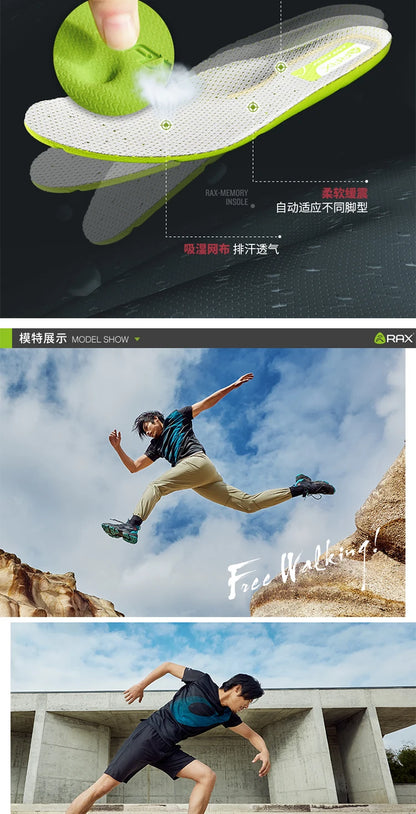 RAX Running Shoes Men & Women Outdoor Sport Breathable Lightweight Sneakers Air Mesh Upper Anti-Slip Natural Rubber Outsole