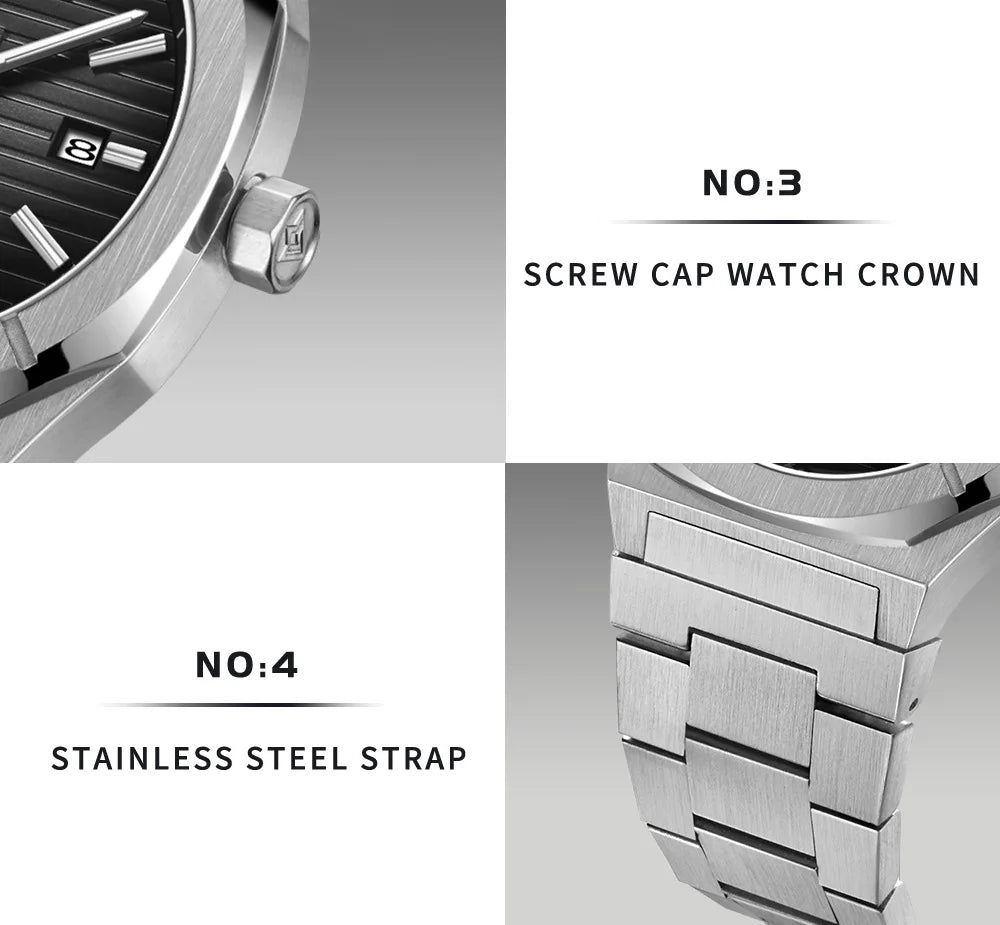 CADISEN Watch for Men Luxury Automatic Men Miyota 8215 Movement Sapphire Crystal 42mm Dial 100m Waterproof  Wristwatches C8200