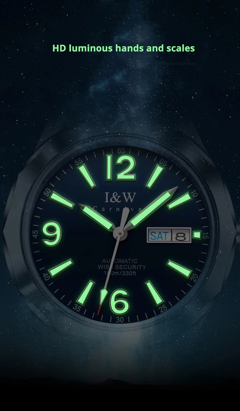 Luxury Tungsten Watch for Men 2024 New Japan SEIKO NH36A Movement Automatic Watches Men Sapphire Calendar Luminous Montre Homme