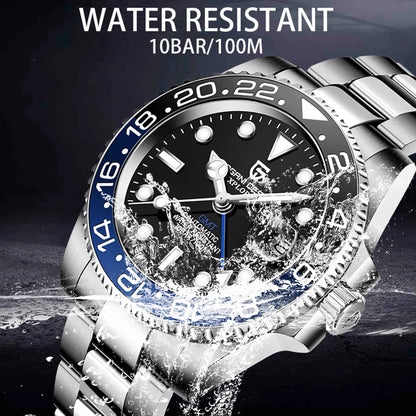 2026 Nuevo reloj mecánico de lujo para hombre PAGANI DESIGN, acero inoxidable, GMT, marca líder, cristal de zafiro, reloj para hombre
