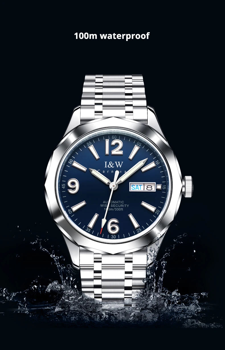 Luxury Tungsten Watch for Men 2024 New Japan SEIKO NH36A Movement Automatic Watches Men Sapphire Calendar Luminous Montre Homme