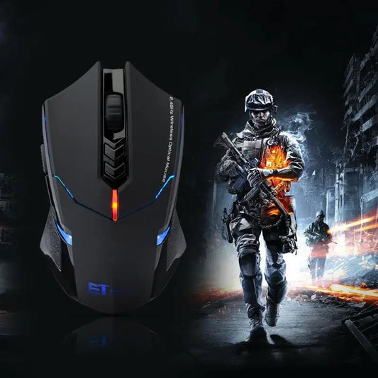 ET X-08 2000DPI Adjustable 7 Button 2.4G Wireless Gaming Mouse Professional Wireless Gaming Mouse for Gamer Mute LED Mice for PC