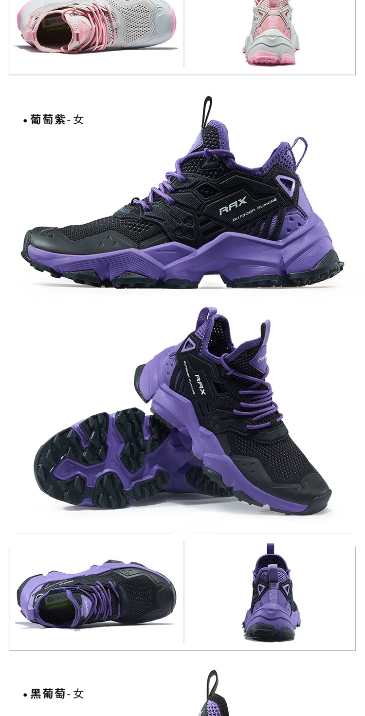 RAX Running Shoes Men & Women Outdoor Sport Breathable Lightweight Sneakers Air Mesh Upper Anti-Slip Natural Rubber Outsole