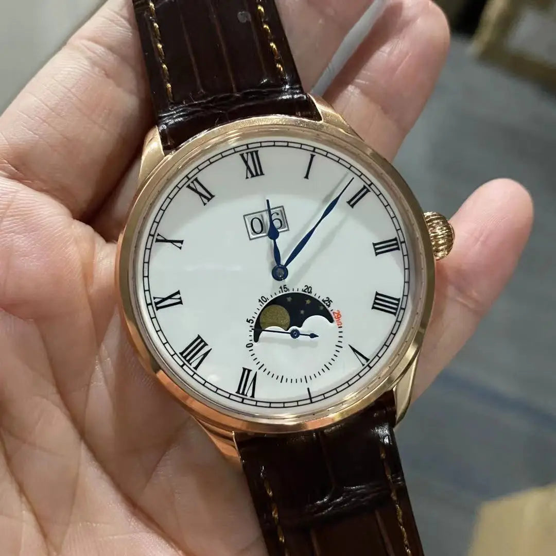 Sugess Watch Tianjin ST25 Automatic Mechanical Movement Real Moonphase Men Watches Luxury Wristwatch Retro Reloj Hombre Sapphire