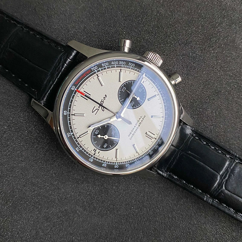 Limitovaná edícia oficiálnych pilotných mechanických hodiniek s chronografom ST19, originálne vojenské pánske náramkové hodinky s priemerom 40 mm, mechanické hodinky typu „Panda“