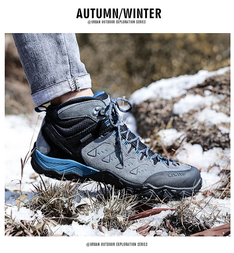 HUMTTO New Hiking Shoes Men's Waterproof Outdoor Sneakers for Men Leather Women Walking Climbing Trekking Sport Man Boots Woman