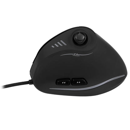 Zelotes C-18 kabelgebundene Gaming-Maus, 11 programmierbare Tasten, 10000DPI Laser-Engine, RGB-Lichtleiste, 128KB, vertikale Maus für Laptop und PC