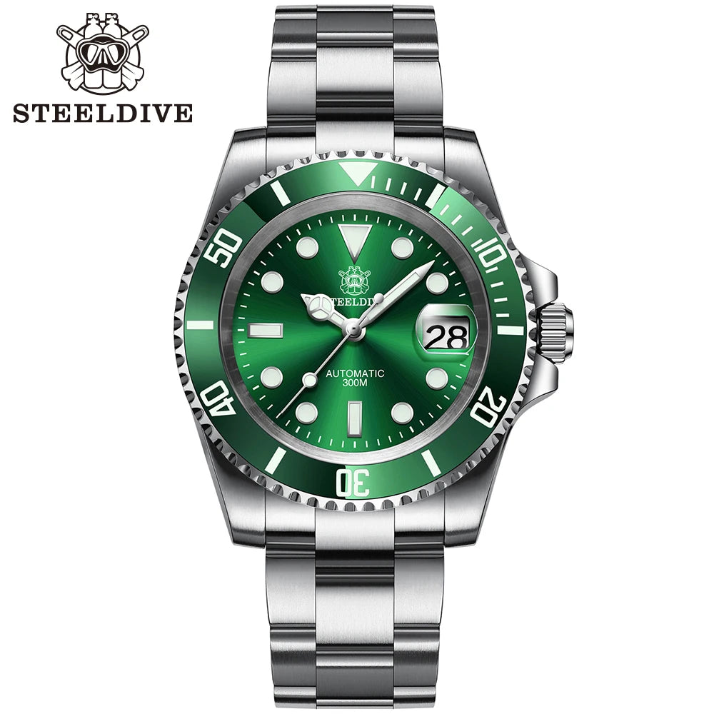 Steeldive Brand Watch SD1953 Water Ghost Diver Watch Men 300M Waterproof Sapphire Glass BGW9 Luminous NH35 Automatic Dive Watch
