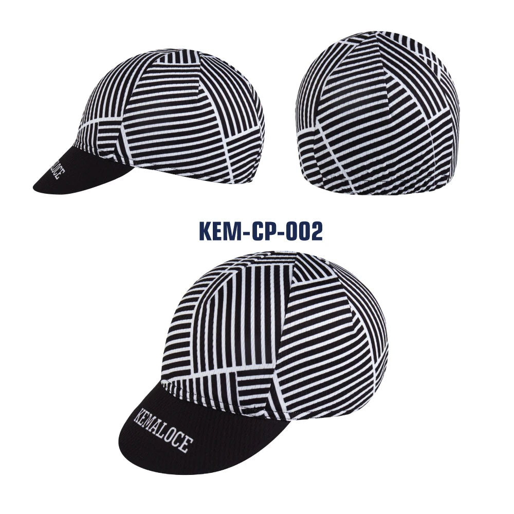 KEMALOCE Men Cycling Cap Anti-UV Summer Elastic Quick Dry Bike Cap 2023 White/Black/Blue Mesh Outdoor Breathable Cycling Hat